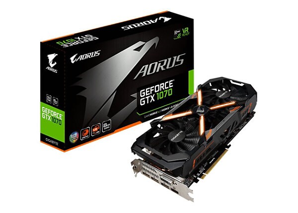 Gigabyte AORUS GeForce GTX 1070 8G (rev. 2.0) - graphics card - GF GTX 1070 - 8 GB