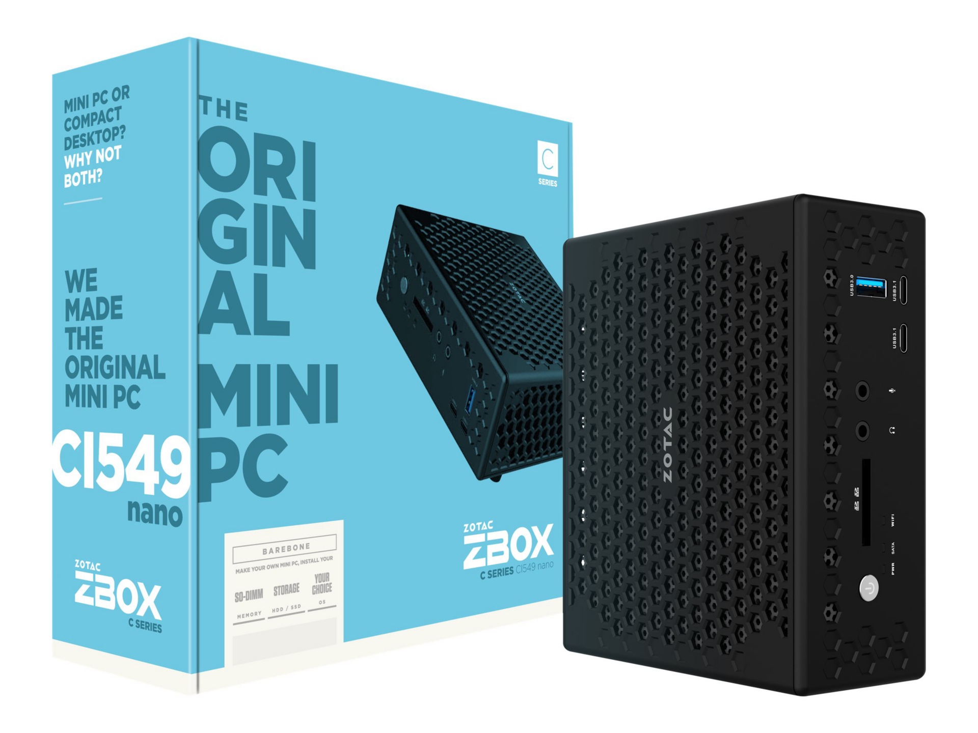 ZOTAC ZBOX C Series CI549 NANO - mini PC - Core i5 7300U 2.6 GHz - 0 GB
