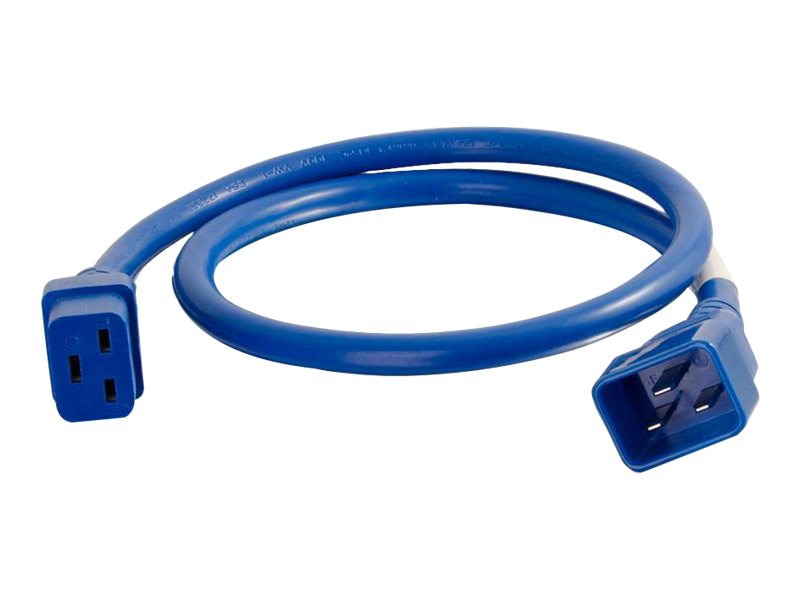 C2G 6ft 12AWG Power Cord (IEC320C20 to IEC320C19) - Blue - power cable - IEC 60320 C20 to IEC 60320 C19 - TAA Compliant