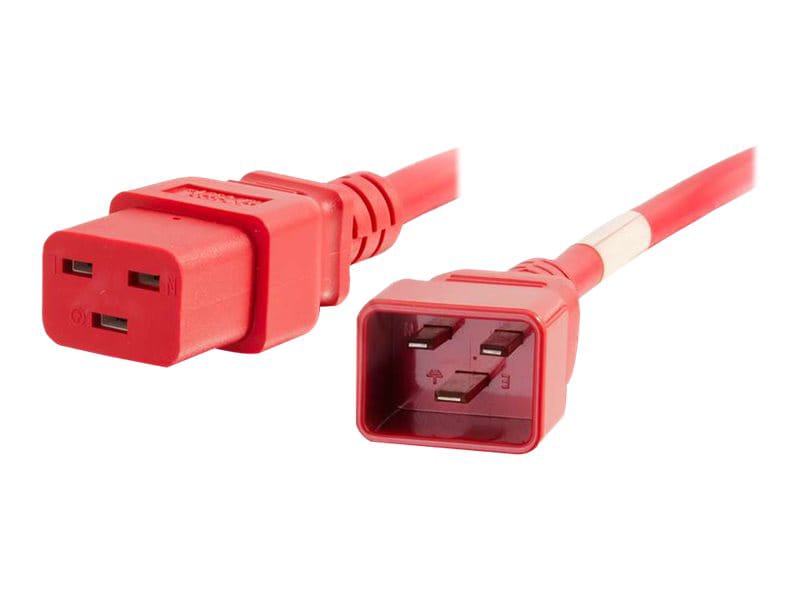 C2G 6ft 12AWG Power Cord (IEC320C20 to IEC320C19) -Red - power cable - IEC 60320 C20 to IEC 60320 C19 - TAA Compliant -