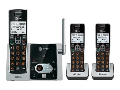 AT&T CL82313 - cordless phone - answering system with caller ID/call waiting + 2 additional handsets - black