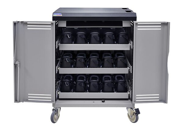 Spectrum Immersion Series VR30 Device Cart 55493-DBW with Power Switch and Rotated Outlets - cart