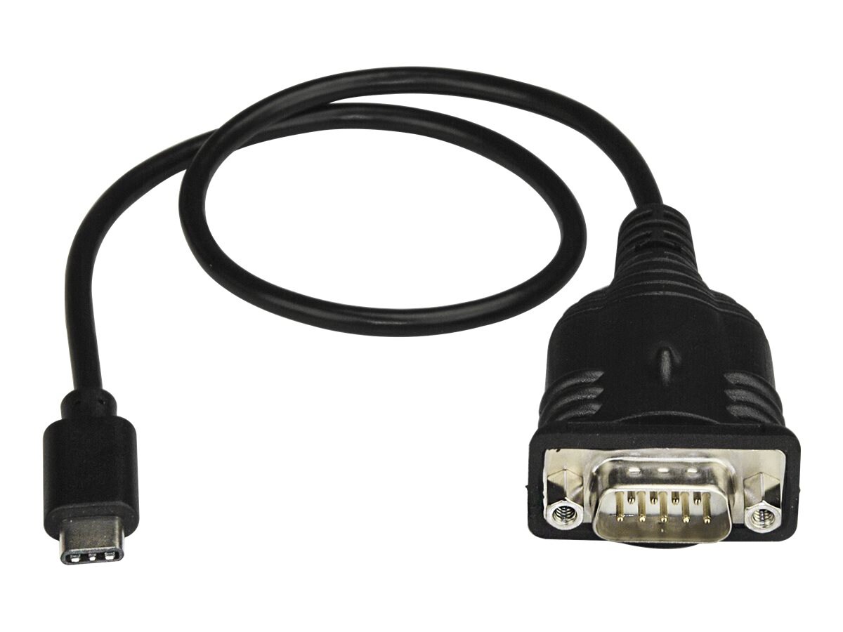 StarTech.com USB C to Serial Adapter Cable 16" - COM Retention - RS232 DB9