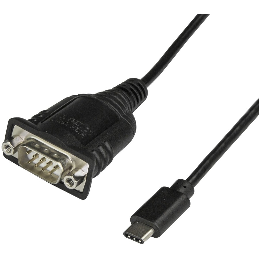 StarTech.com USB C to Serial Adapter Cable 16" - COM Retention - RS232 DB9