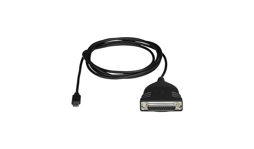StarTech.com USB C to Parallel Printer Cable - DB25 Female Port for IEEE1284 Printers - Bus Powered - Printer Cable