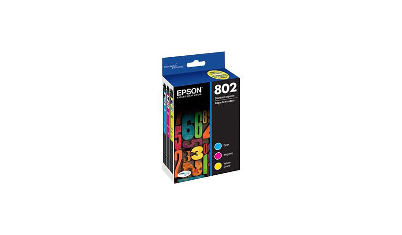 Epson 802 With Sensor - 3-pack - yellow, cyan, magenta - original - ink cartridge