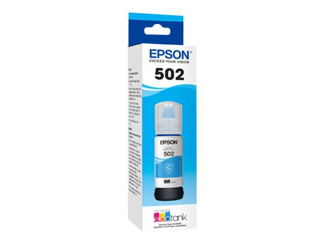 Epson® 502 EcoTank® Cyan Ink Bottle, T502220-S