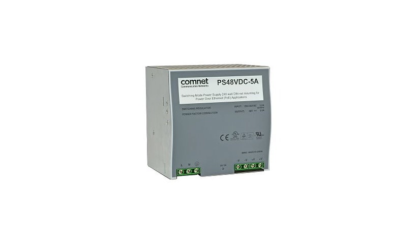ComNet PS48VDC-5A - power supply - switching mode, for Power over Ethernet (POE) applications - 240 Watt