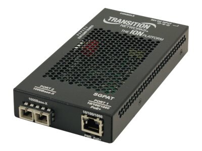 Transition Networks Stand-Alone Power over Ethernet (PoE+) PSE - fiber medi