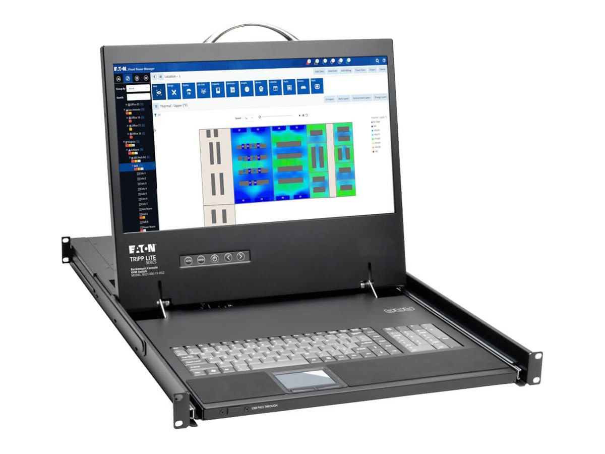 Console pour bâti Tripp Lite 1URM DVI VGA pour commutateur KVM, écran ACL 19 po