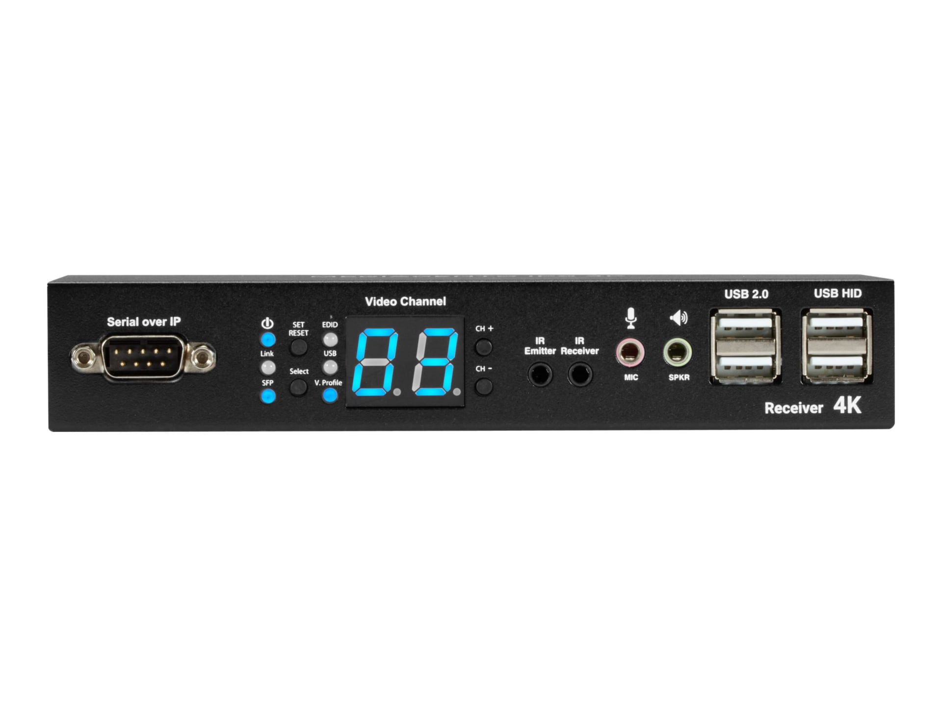 Black Box MediaCento IPX 4K Receiver - video/audio/infrared/USB/serial extender - GigE, Fibre Channel