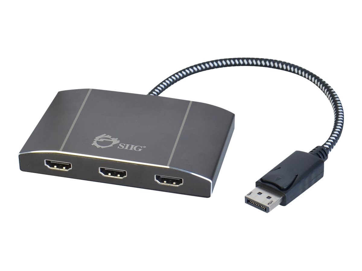 SIIG 1x3 Port DisplayPort to HDMI MST Hub - Multi Monitor Splitter