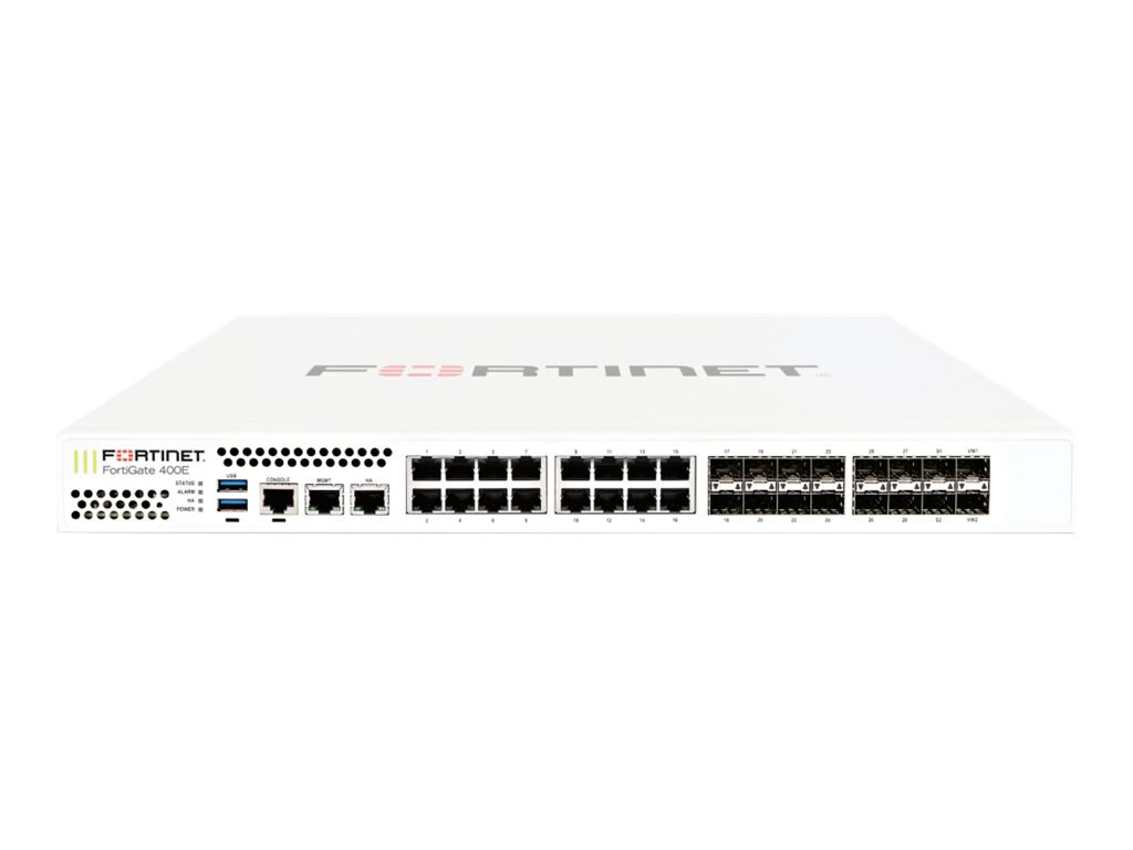 Fortinet FortiGate 400E - security appliance - with 1 year FortiCare 24X7 Service + 1 year FortiGuard