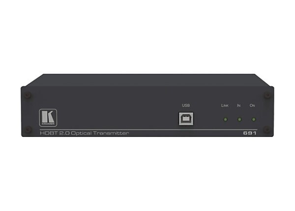 Kramer 691 4K60 4:2:0 HDMI MM/SM Fiber Optic Transmitter with USB, Ethernet, RS-232, IR & Stereo Audio over Ultra-Reach