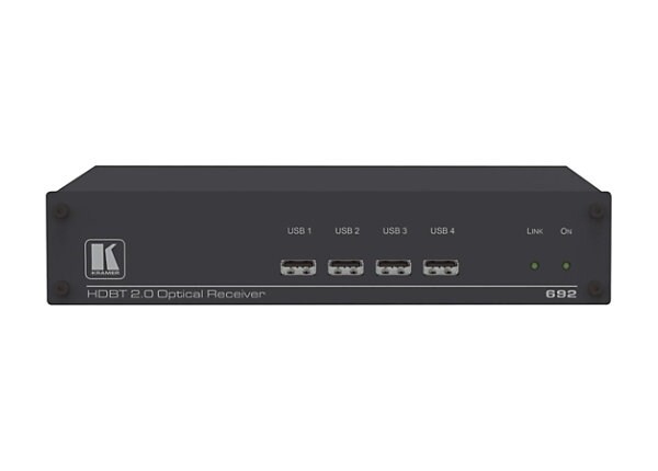 Kramer 692 4K60 4:2:0 HDMI MM/SM Fiber Optic Receiver with USB, Ethernet, RS-232, IR & Stereo Audio over Ultra-Reach