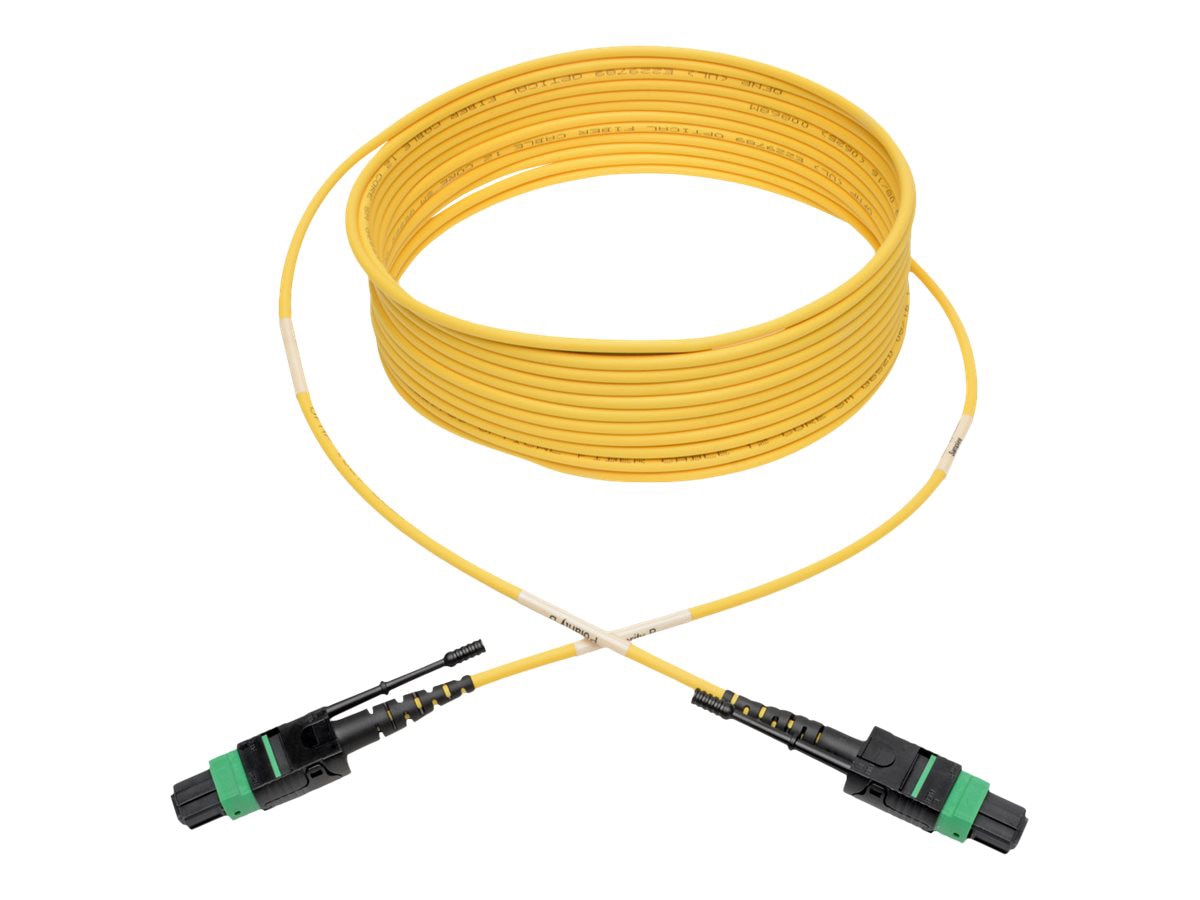 Eaton Tripp Lite Series MTP/MPO (APC) Singlemode Patch Cable (F/F), 12 Fiber, 40/100 GbE, QSFP+ 40GBASE-PLR4, Plenum,