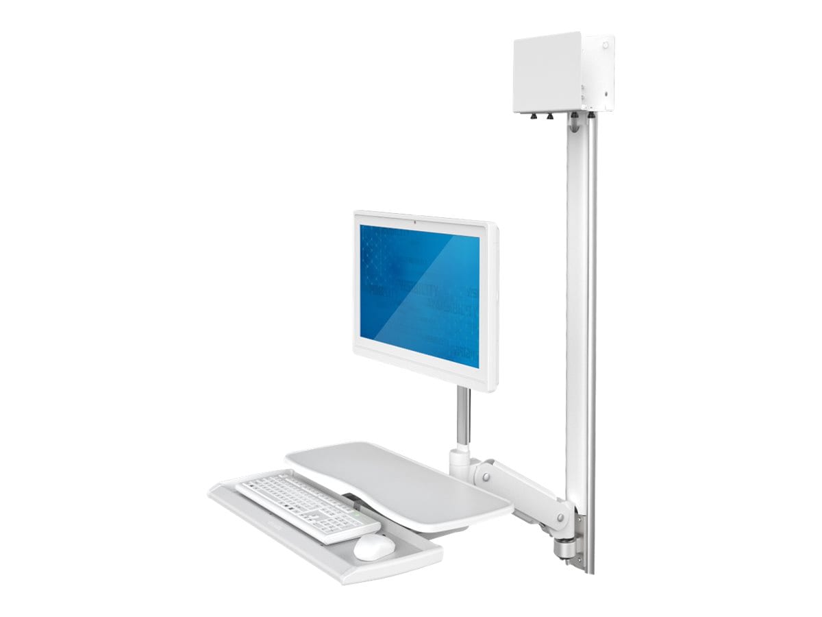e997 Wall Arm 32" Track, e-Desk & CPU Bracket - 850N Gas Spring