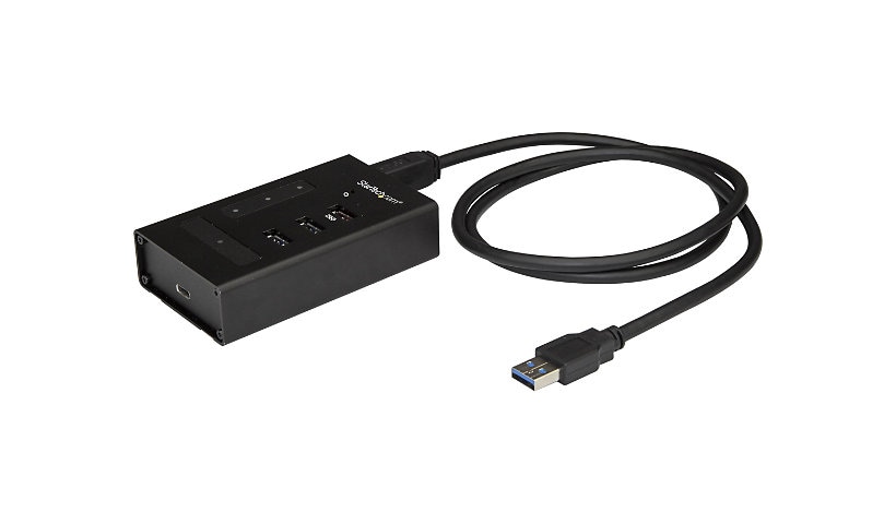 StarTech.com 4 Port USB 3.0 Hub 5Gbps - 1C/3A - Mountable Metal USB Type-A Hub - Self Power - BC 1.2