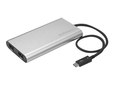 Adaptador USB C a HDMI dual 4K 60Hz, tipo C (Thunderbolt 3) a HDMI  convertidor adaptador de monitor dual compatible con MacBook Pro Air