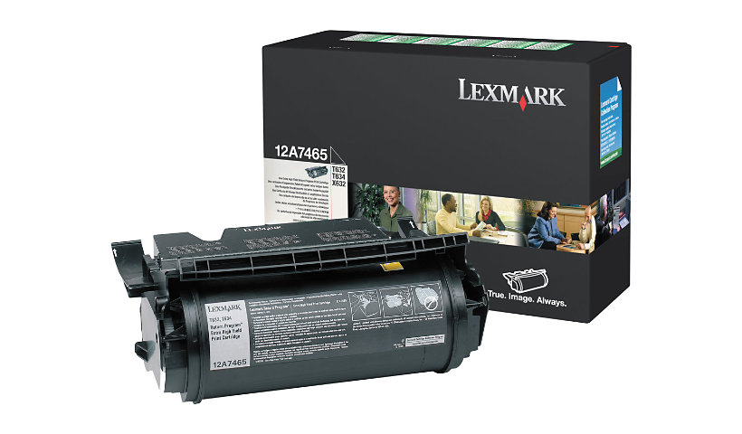 Lexmark Return Program 12A7465 Extra Hi-Yield Black Toner Cartridge