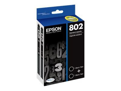Epson 802 - 2-pack - black - original - ink cartridge