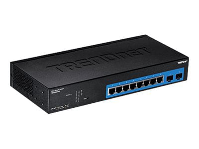 TRENDnet 10-Port Gigabit Web Smart PoE+ Switch, 8 x Gigabit PoE+ Ports, 2 x SFP Slots, Vlan, QoS, IPv6 Support, 20Gbps