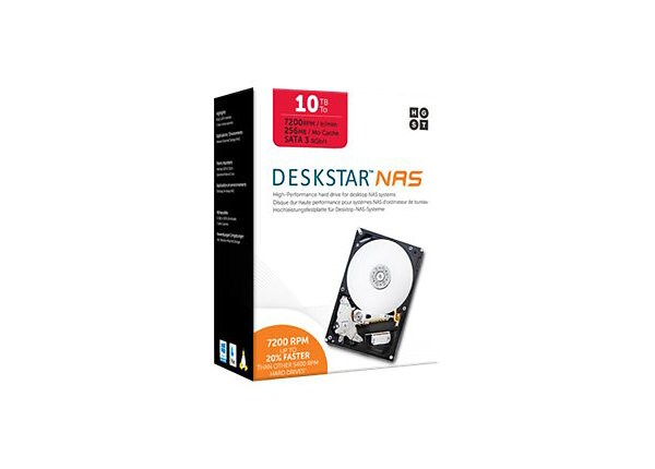 HGST Deskstar NAS HDN721010ALE604 - hard drive - 10 TB - SATA 6Gb/s