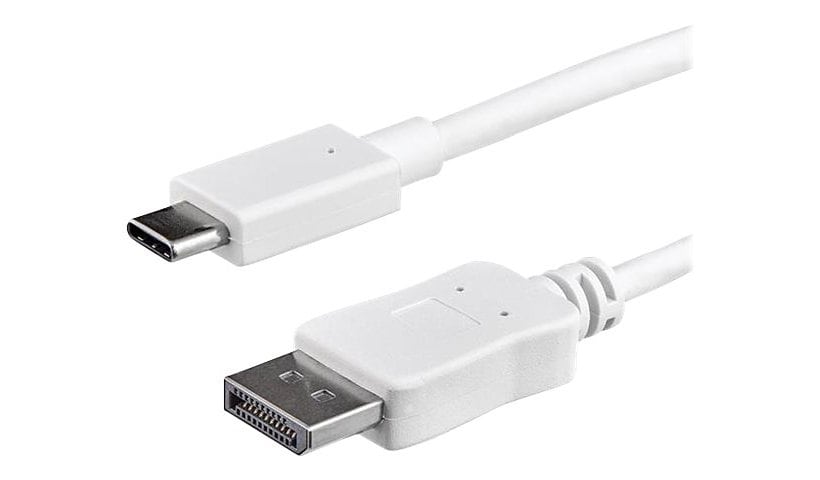 StarTech.com 3ft USB C to DisplayPort 1.2 Cable 4K 60Hz -TB3 or USB Type-C to DP Adapter Cable White
