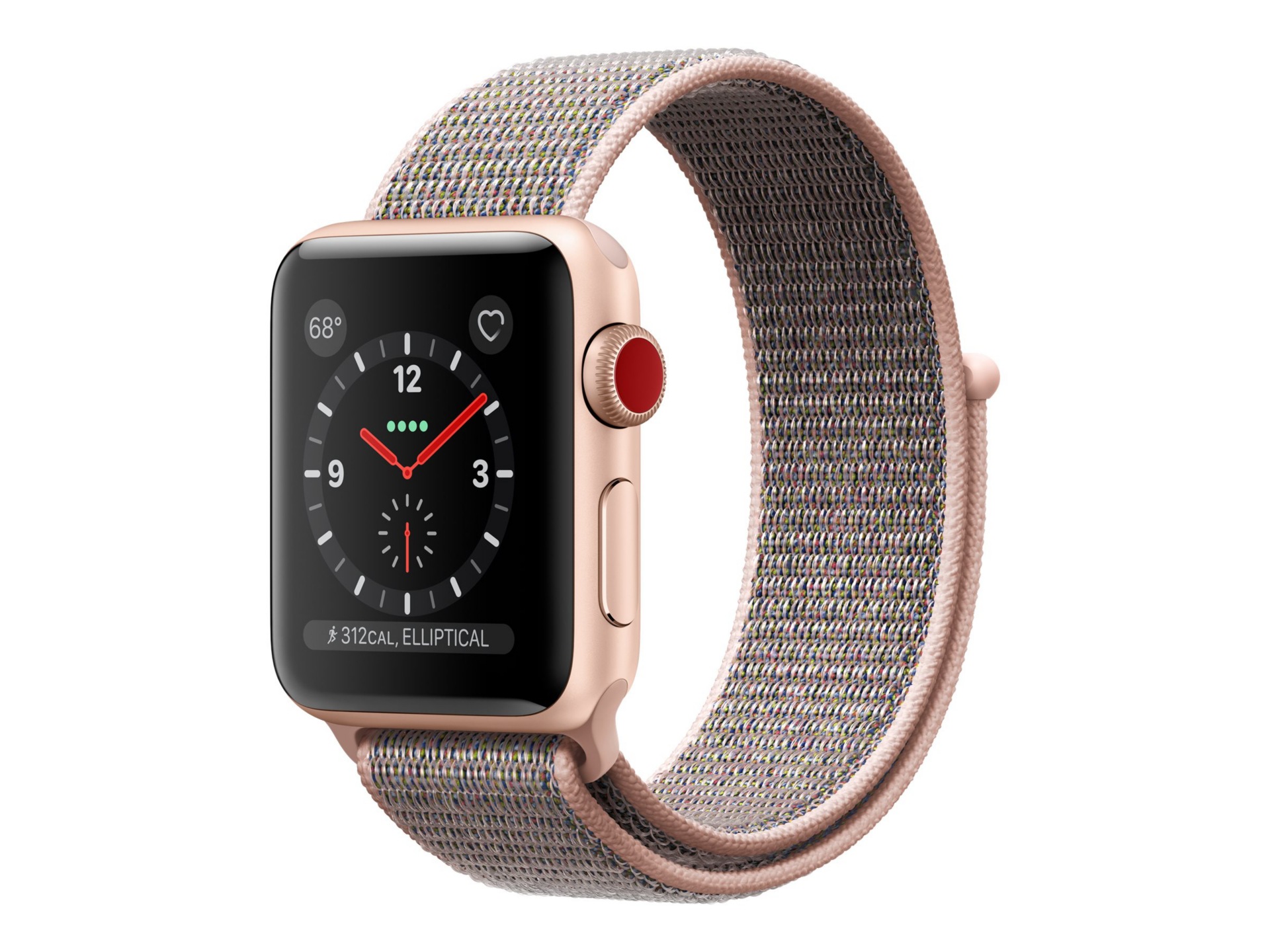Apple Watch Series 3 (GPS + Cellular) - gold aluminum - smart watch with sport loop - pink sand - 16 GB - not specified