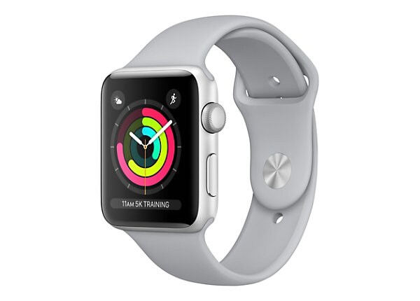 Apple Watch Series 3 (GPS) - silver aluminum - smart watch with sport band - fog - 8 GB