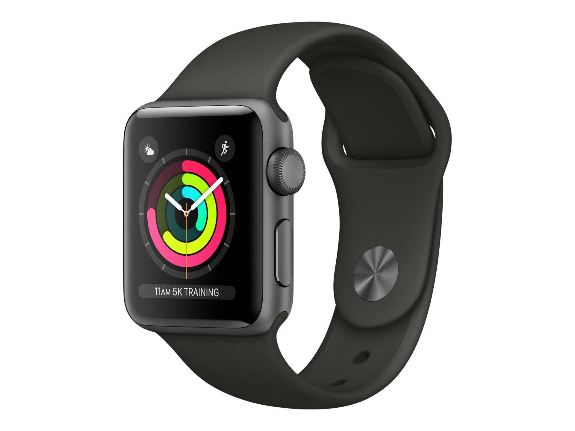 Apple Watch Series 3 (GPS) - space gray aluminum - smart watch with sport band - black - 8 GB