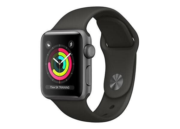 Apple Watch Series 3 (GPS) - space gray aluminum - smart watch with sport band - black - 8 GB