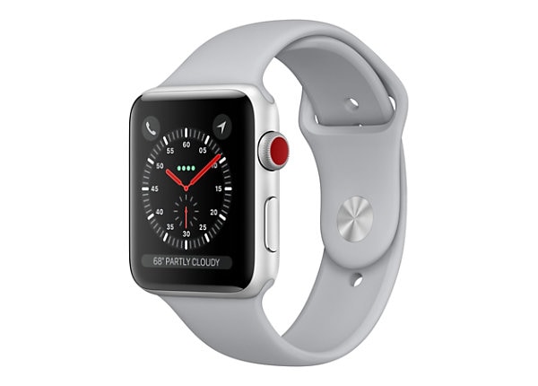 Apple Watch Series 3 (GPS + Cellular) - silver aluminum - smart watch with sport band - fog - 16 GB - not specified