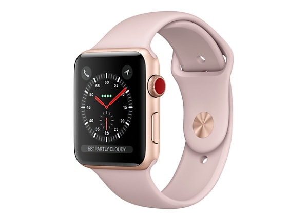 Apple Watch Series 3 (GPS + Cellular) - gold aluminum - smart watch with sport band - pink sand - 16 GB - not specified