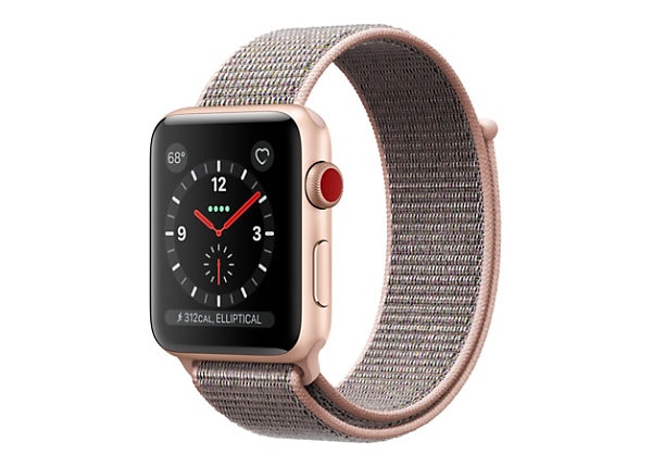 Apple Watch Series 3 (GPS + Cellular) - gold aluminum - smart watch with sport loop - pink sand - 16 GB - not specified