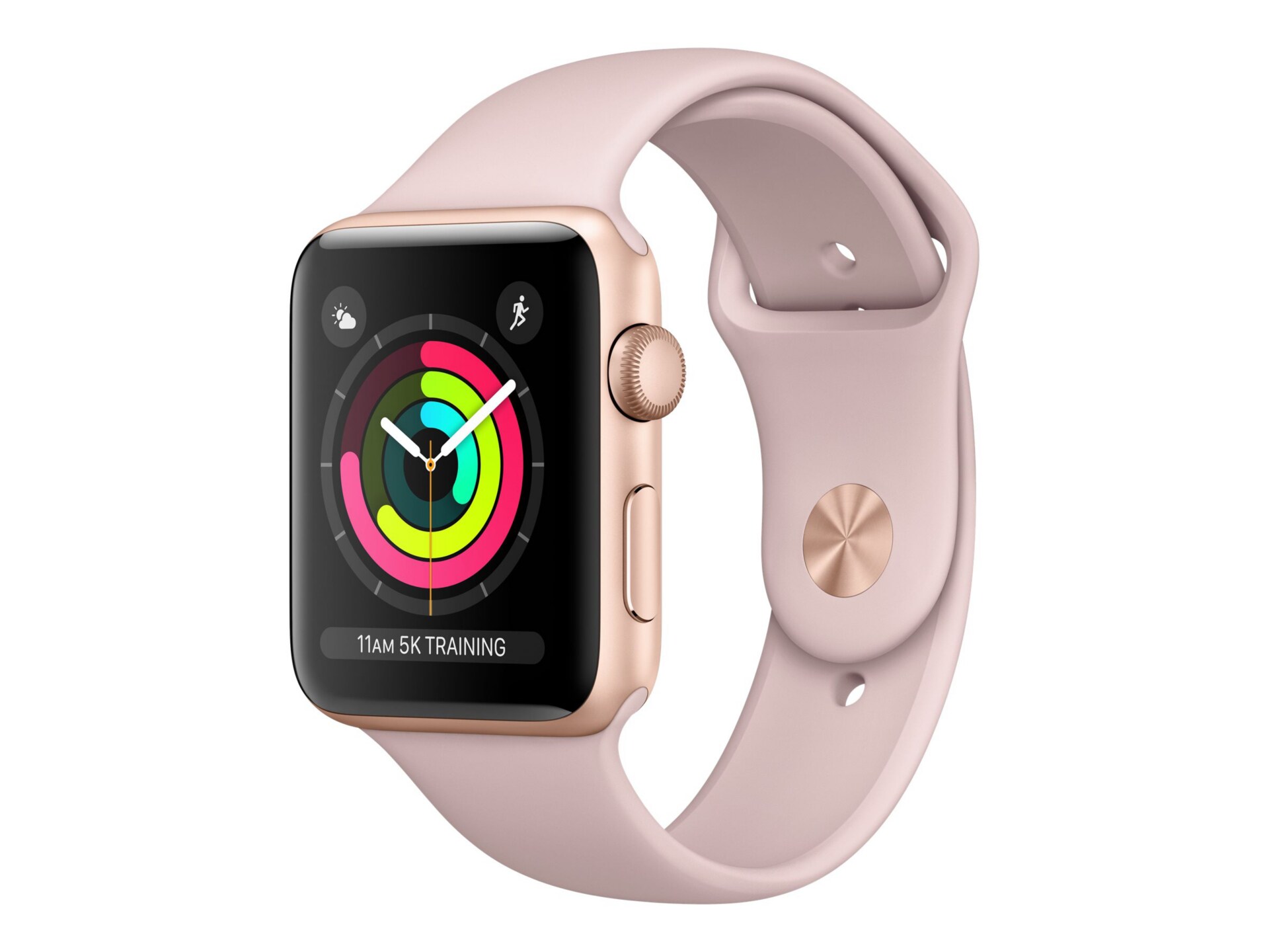 Apple Watch Series 3 (GPS) - gold aluminum - smart watch with sport band - pink sand - 8 GB