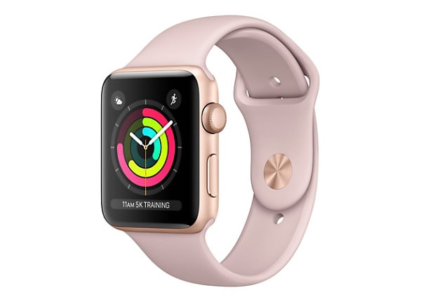 Apple Watch Series 3 (GPS) - gold aluminum - smart watch with sport band - pink sand - 8 GB