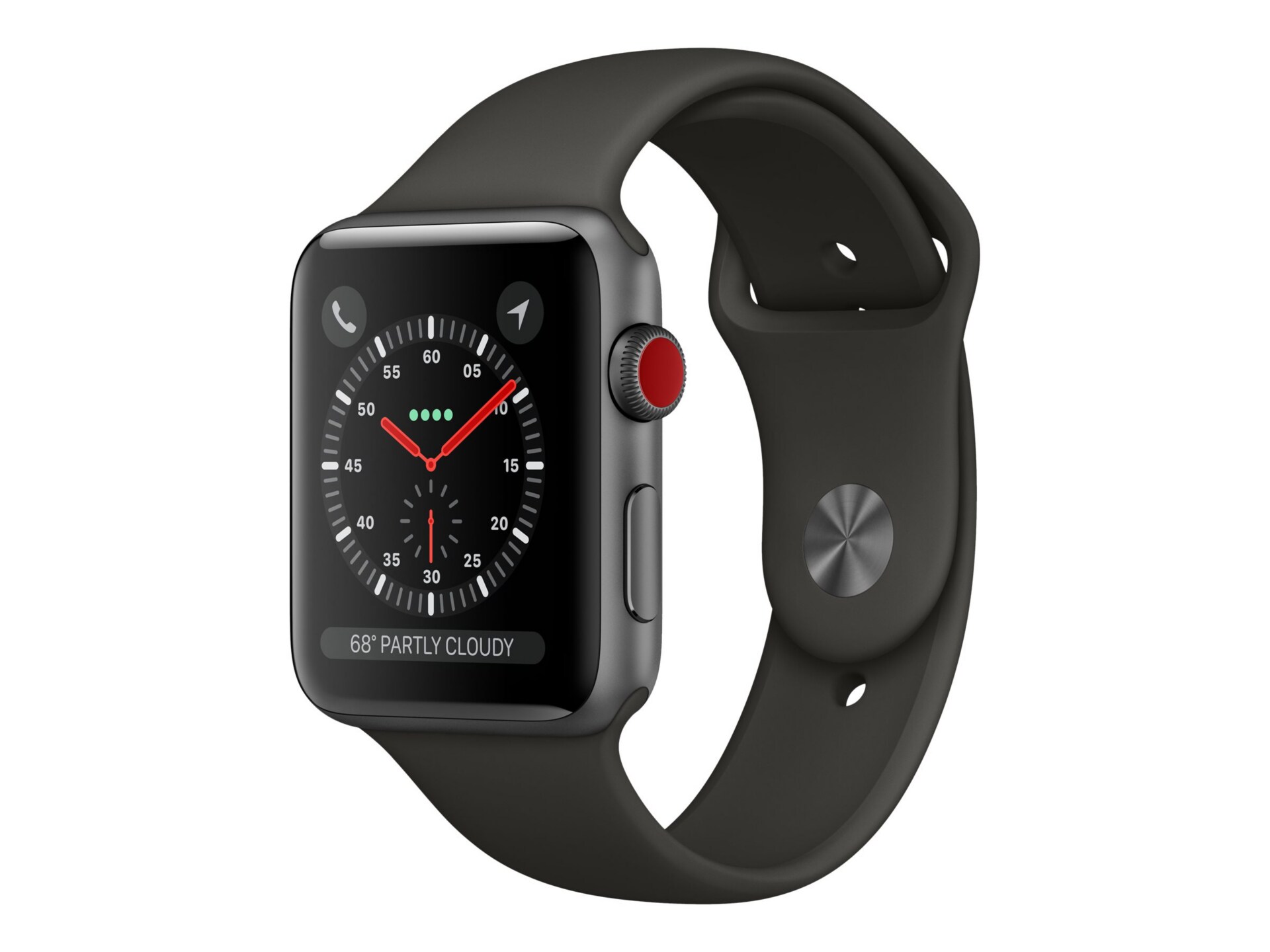 Apple Watch Series 3 (GPS + Cellular) - space gray aluminum - smart watch with sport band - gray - 16 GB - not specified
