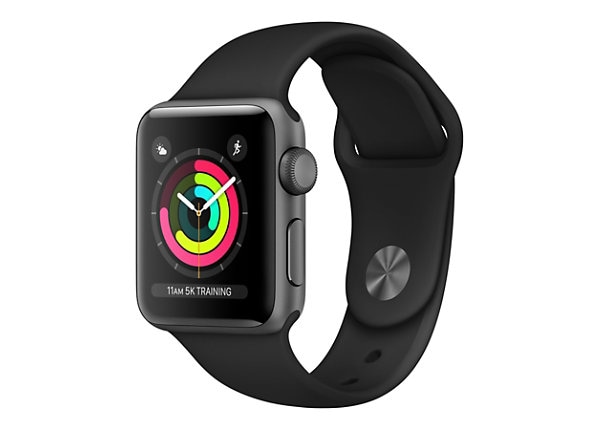 Apple Watch Series 3 (GPS) - space gray aluminum - smart watch with sport band - gray - 8 GB