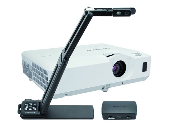 Elmo MX-1 Visual Presenter Bundle - document camera - with ELMO Connect Box, Hitachi CP-EW302N Projector