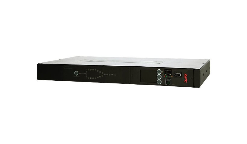 APC by Schneider Electric Rack ATS, 100/120V, 15A, 5-15 in, (10) 5-15R Out