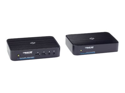 Black Box InvisaPC Single-Head, Managed (Receiver + Transmitter) - Kit - KVM / audio / USB extender - 10Mb LAN, 100Mb