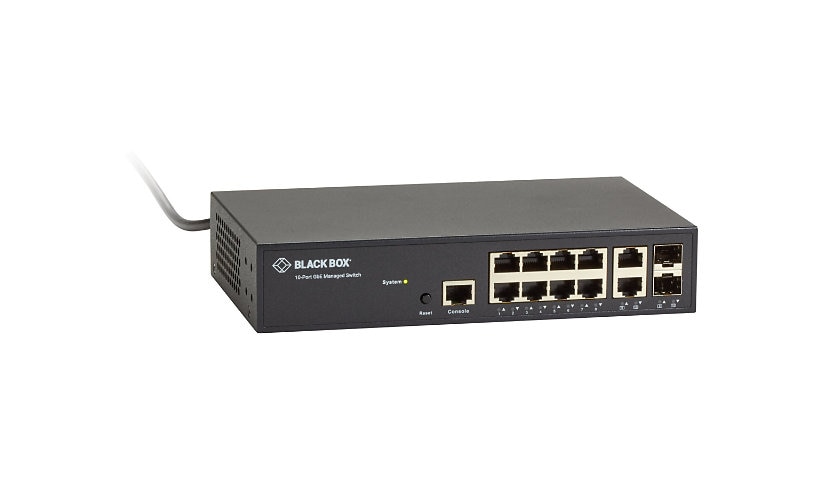 Black Box Gigabit Ethernet Managed Switch - switch - 10 ports - managed - rack-mountable - TAA Compliant