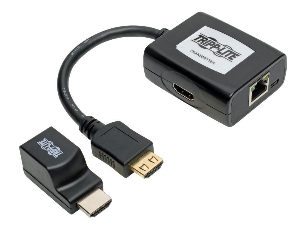 Tripp Lite HDMI over Cat5/Cat6 Extender Kit, Power over Cable, 1080p @ 60 Hz, TAA - Kit - video/audio extender - TAA