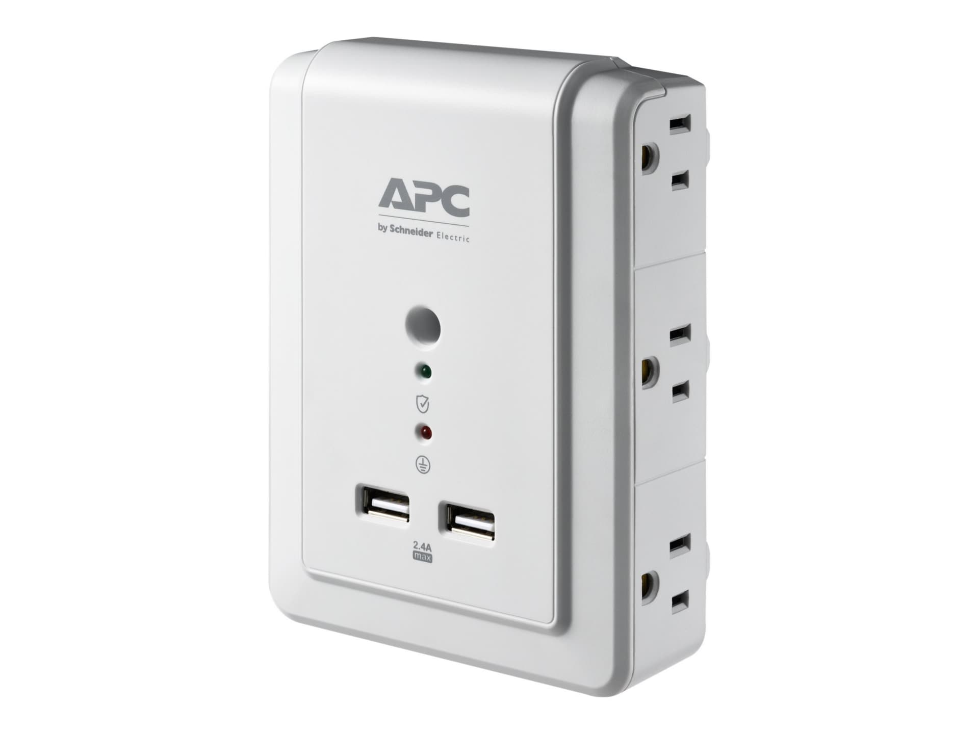 APC by Schneider Electric Essential SurgeArrest 6 Outlet Wall Mount With USB, 120V