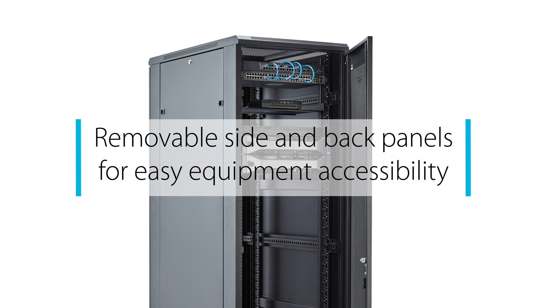 Thumbnail 1 of 1 for StarTech.com 4-Post 42U Server Rack Cabinet, Data Rack Cabinet for Computer/IT Equipment, Rack Server Cabinet w/ Casters