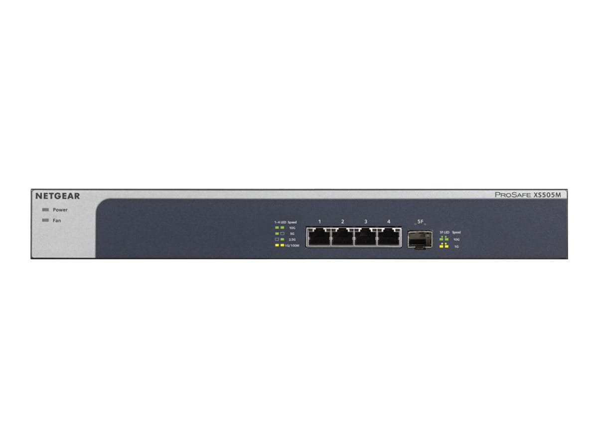  NETGEAR 5-Port 10G Multi-Gigabit Ethernet Unmanaged Switch  (XS505M) - with 1 x 10G SFP+, Desktop or Rackmount, and Limited Lifetime  Protection : Electronics