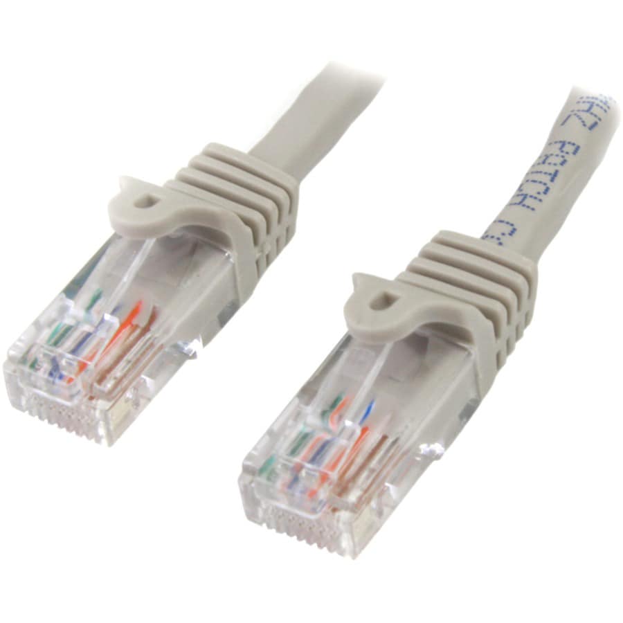 StarTech.com 15ft Gray CAT5e Cable - Snagless CAT5e Patch Cord Network Cabl