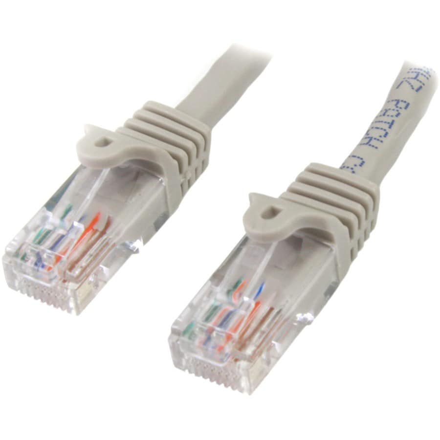 StarTech.com Cat5e Ethernet Cable 15 ft Gray - Cat 5e Snagless Patch Cable