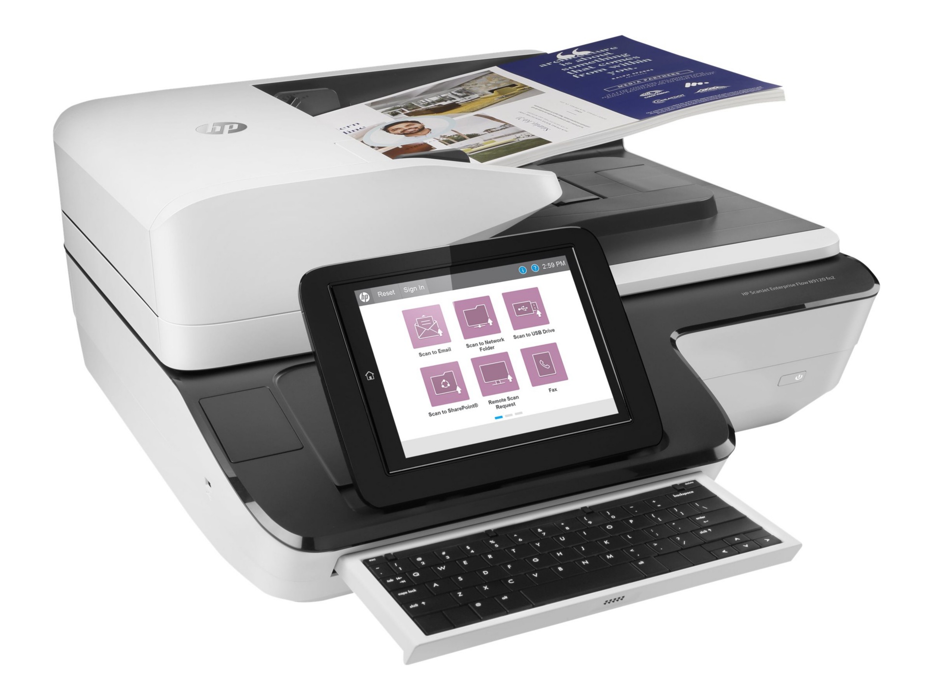 Thumbnail 4 of 11 for HP Scanjet Flow N9120 fn2 Sheetfed Scanner - 600 dpi Optical
